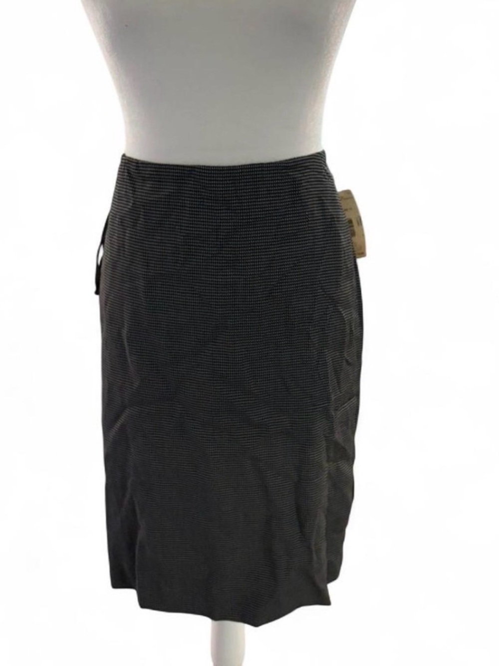 NWT black & grey houndstooth skirt  size 12 Linda allard Ellen Tracy